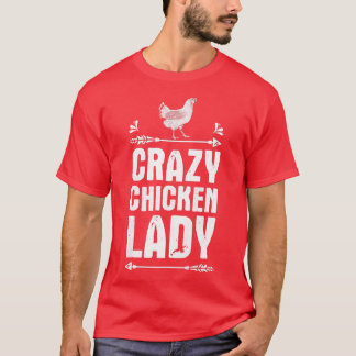 T-shirt Femme folle poule dame Funny Chicken Lover Farm