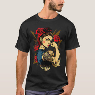 T-shirt Femme forte Mère Roses n'abandonnent jamais 4