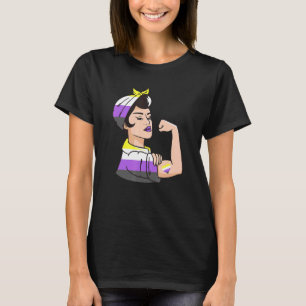 T-shirt Femme forte non binaire Fierté non binaire Genderf