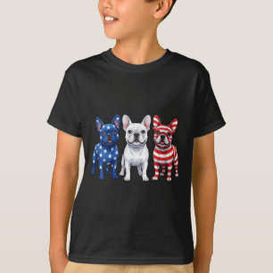 T-shirt Femme French Bulldog Drapeau Américain 4 Juillet