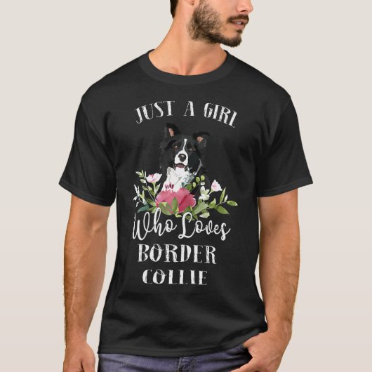 T-shirt Femme Frontière Collie Chien - Juste Une Fille Qui (Devant)