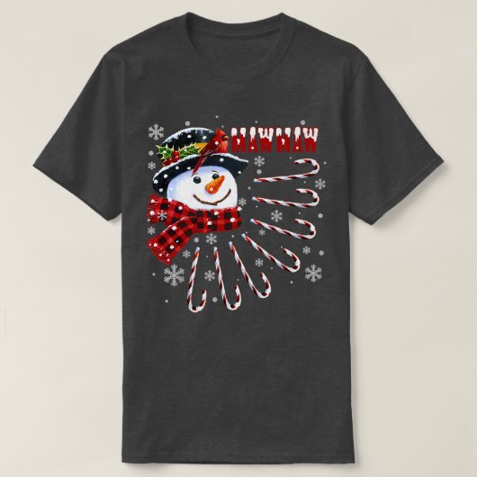 T-shirt Femme Funny Mawmaw Noël Snowman avec Candy C (Design devant)