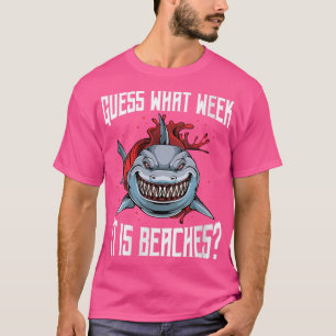 T-shirt Femme Funny Shark Plaisanter Devine Quelle Semaine