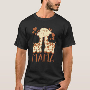 T-shirt Femme Giraffe Mama Fête des mères Mère animal mign