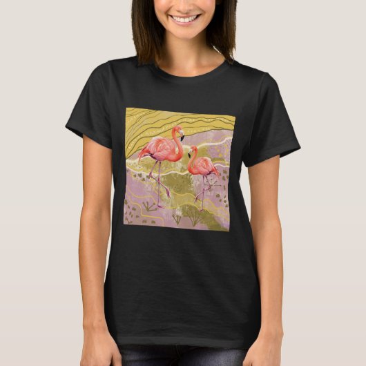 T-shirt femme graphique flamingo (Devant)