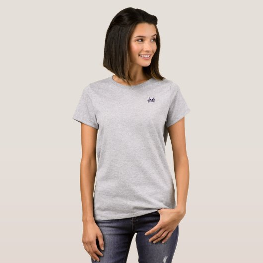 T-shirt femme gris crâne dans os (Devant entier)