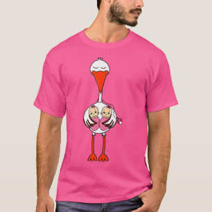 T-shirt Femme Grossesse faire-part bébé jumeaux fille funt
