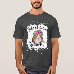 T-shirt Femme Guinéenne Cochon Avec Lunettes Fleurs, Adora