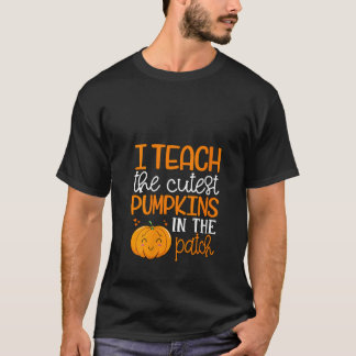 T-shirt Femme Halloween Professeur J'enseigne Les Citrouil