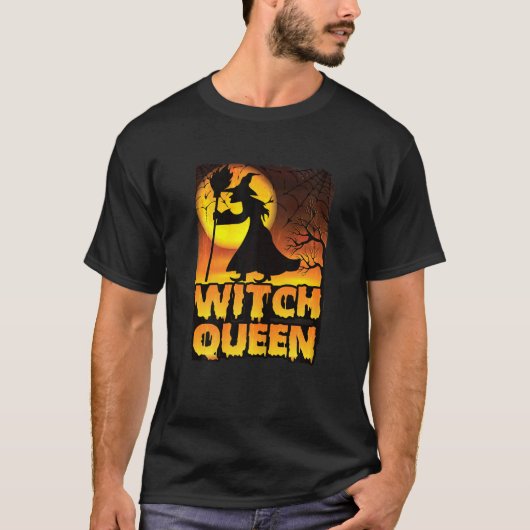 T-shirt Femme Halloween Witch Motif Witch Queen (Devant)