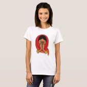 T-shirt Femme hindoue avec tête en Namaste Salutation (Devant entier)