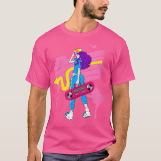 T-shirt Femme Hip hop Boom Box Encre Splat Cool Art Hi