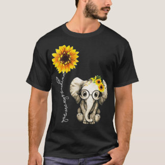 T-shirt Femme Hippie tournesol Elephant drôle ami cadeau