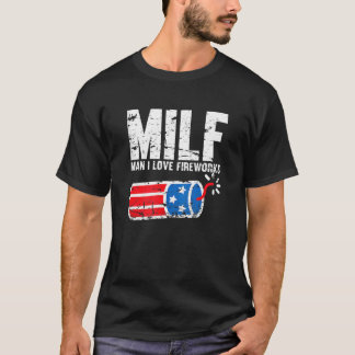 T-shirt Femme Homme J'Aime Les Feux 4 juillet Quatrième De