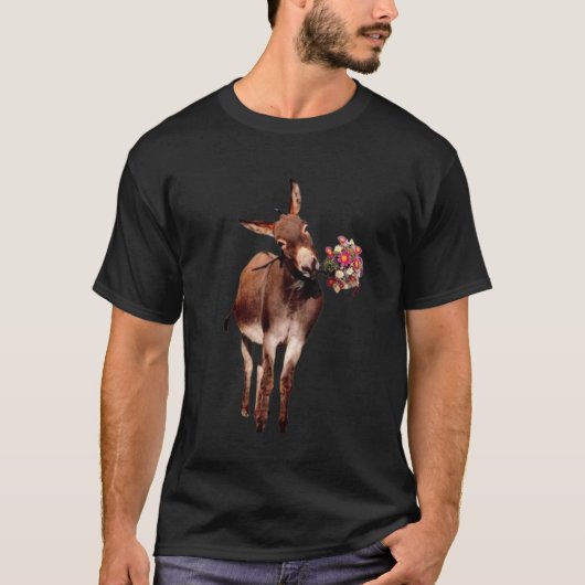 T-shirt Femme Hommes Joyeux ânes Avec Fleur (Devant)