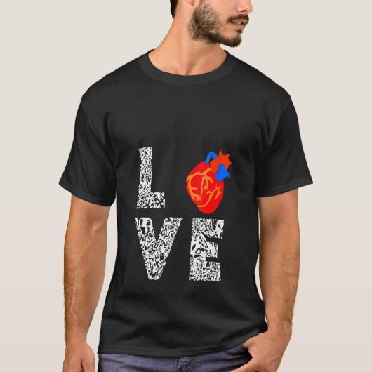T-shirt Femme Humain Coeur Aimer Cardiologie Soins Cardiaq (Devant)