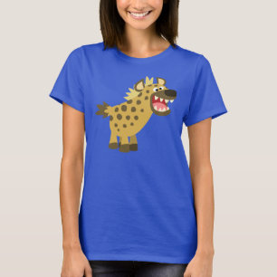 T-shirt femme Hyena, mignonne caricature en crémai