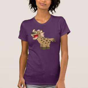 T-shirt Femme Hyène de Dessin Animé Mignonne et Af