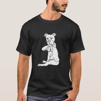 T-shirt Femme I Love Maman Pitbull Love Pit Bull Dog Propr