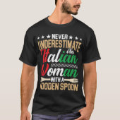 T-shirt Femme italienne avec une cuillère en bois maman it (Devant)