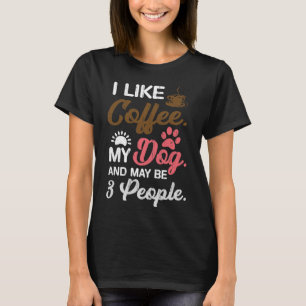 T-shirt Femme J'aime café Mon chien et peut-être 3 personn