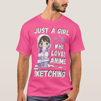 T-shirt Femme Japonaise Anime Juste Une Fille Qui Aime Ani