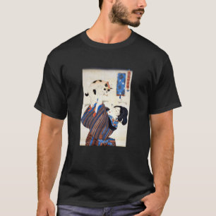 T-shirt Femme japonaise avec chat, Utagawa Kuniyoshi