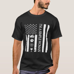 T-shirt Femme Je Suis Une Femme Simple Aimer Vin Flip Flop