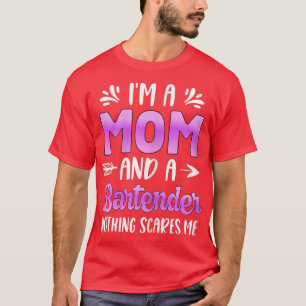 T-shirt Femme Je suis une maman et une barmaid Serveuse de