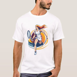 T-shirt femme jouant au tennis