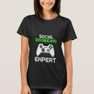 T-shirt Femme Jouer Vintage Distances sociales Expert Vid