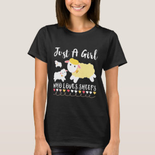 T-shirt Femme Juste Une Fille Qui Aime Les Moutons Drôle M