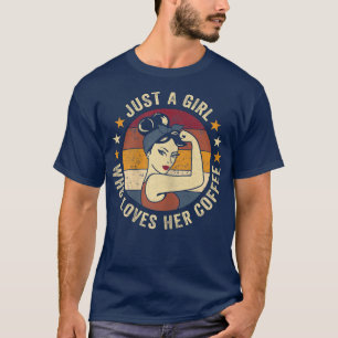 T-shirt Femme Juste Une Fille Qui Aime Son Café Drôle Sayi