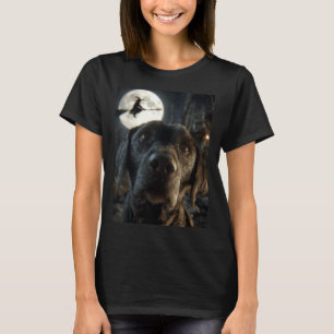 T-shirt Femme Labrador Drôle Selfie Pleine Lune Volante