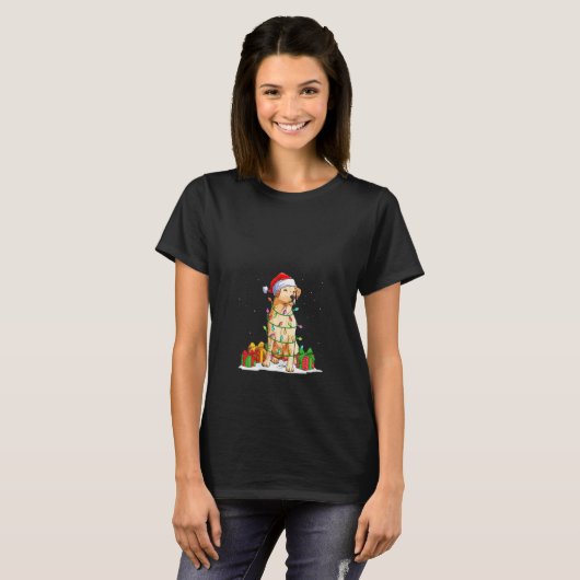 T-shirt Femme Labrador-Retriever Père Noël Christmas Tree (Devant entier)