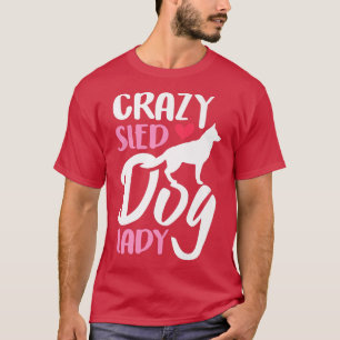 T-shirt Femme Lady de traîneau fou de chien1444