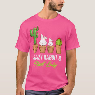 T-shirt Femme Lapin Fou et Dame Plante Amoureuse de Succul