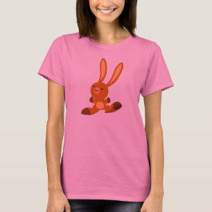 T-shirt femme lapin joyeux en caricature