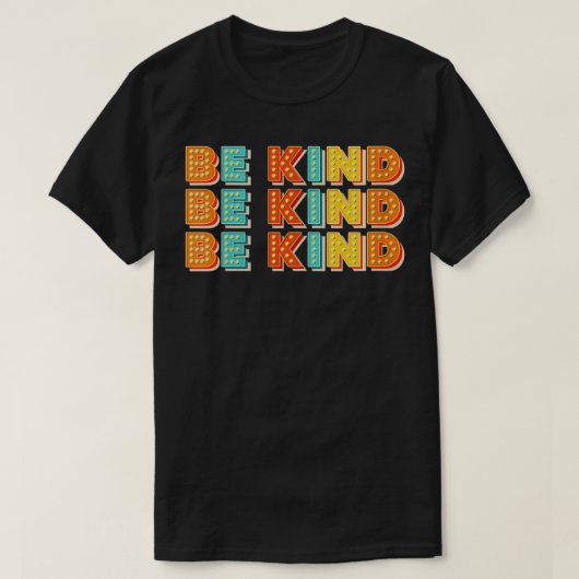 T-shirt Femme lettre Be Kind impression en lumières col en (Design devant)