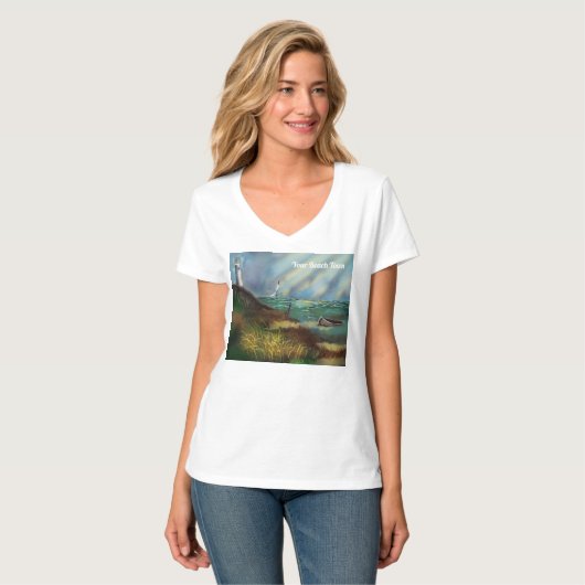 T-shirt femme Lighthouse Beach (Devant entier)