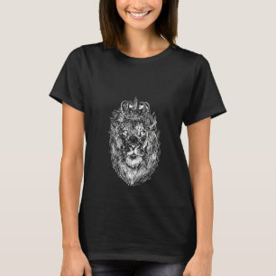 T-shirt Femme Lion couronné main tiré