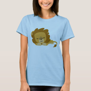 T-shirt femme lion de dessin animé mignon endormi