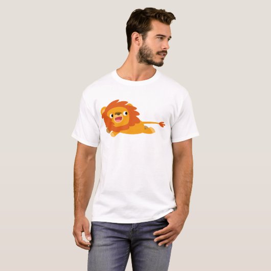 T-shirt Femme Lion en caricature mignonne (Devant entier)