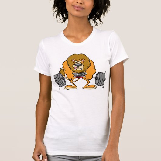 T-shirt femme Lion Lifing Weights (Devant)