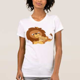 T-shirt femme lion papa et lion amour mignon