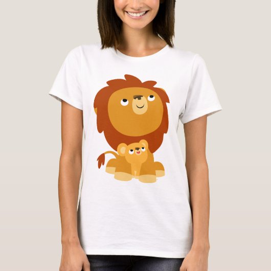T-shirt Femme Lion Protecteur Cartoon Cute (Devant)