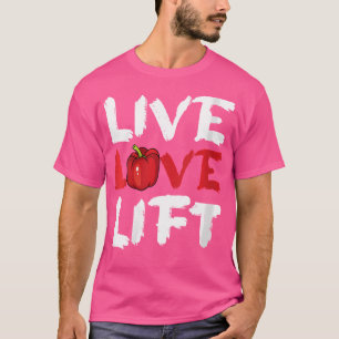 T-shirt Femme Live Love Lift Vegan Vegetarian Gym Work-Ou