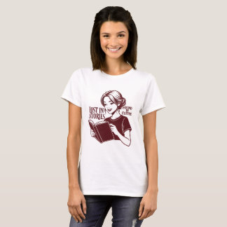 T-shirt Femme Livre & Café – Lecture Cosy
