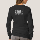 T-shirt Femme Longue Manche Membre Du Personnel Noir Et Bl (Dos)