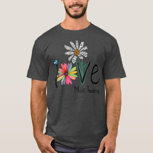 T-shirt Femme Love Daisy Musique Fleur Enseignant Premium 